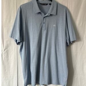 Travis Mathew Blue Short Sleeve Polo Shirt Size XXL